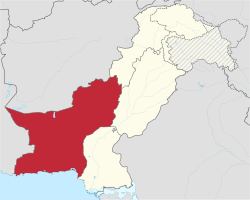 Ubicación de Balochistán en Pakistán