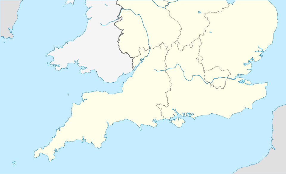 Ubicación de la National League South en el sur de Inglaterra
