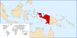 Mapa de la posesión neerlandesa en Nueva Guinea