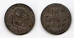 Moneda Batzen del siglo XIX