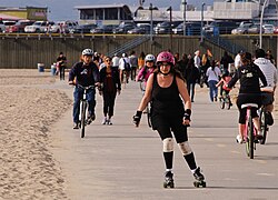 Señalización y camino en la zona de Venice