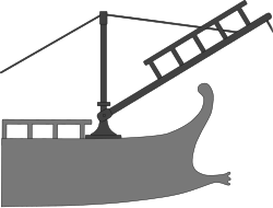 Diagrama del corvus romano