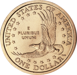 Reverso de la moneda de un dólar de Sacagawea