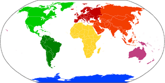 Mapa conceptual de la independencia por continentes