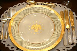 Detalles del comedor de la Casa Blanca
