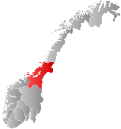 Ubicación de Trøndelag en Noruega