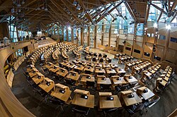 Cámara de debate del Parlamento Escocés