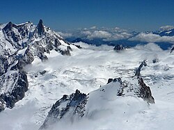 Paisaje nevado del Glaciar Géant