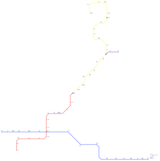 Mapa de la red del Metro de Ahmedabad