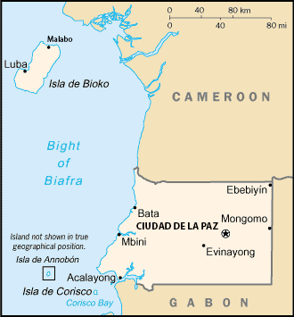 Mapa de Guinea Ecuatorial