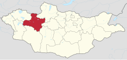 Mapa o representación de la provincia de Zavkhan