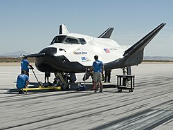 Render del Dream Chaser en órbita