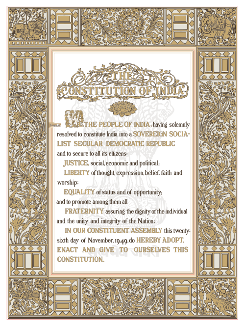 Imagen ilustrativa de El Preámbulo de la Constitución de la India