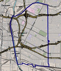 Mapa de límites de Boyle Heights
