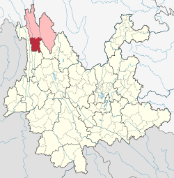 Mapa de ubicación de Weixi